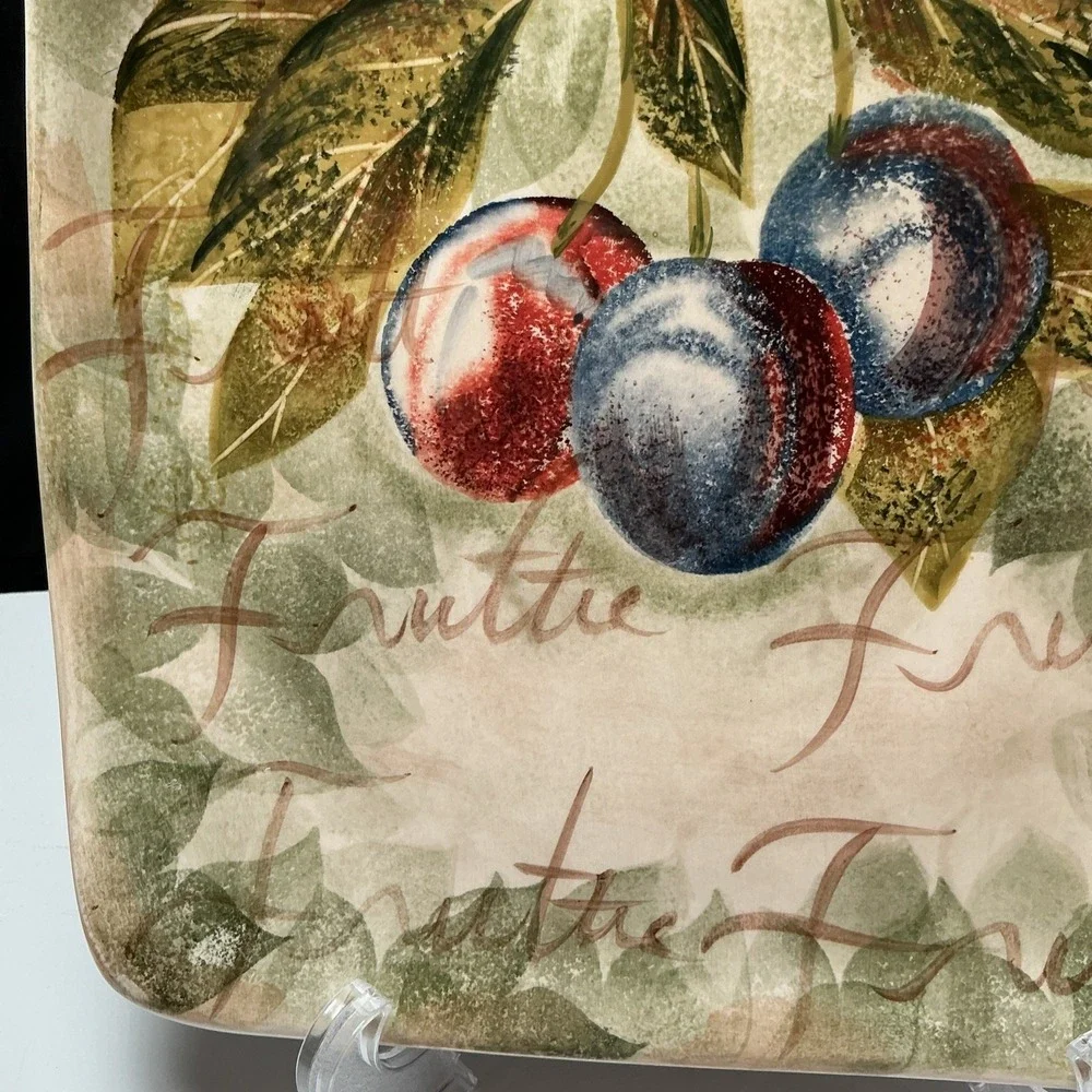 Set of Tabletops Unlimited Mixed Fruits Square Salad Plates 8 1/2